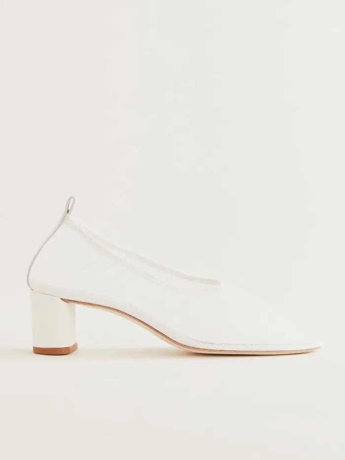 The Reformation Betsy Pump White Mesh 8211 Shoes
