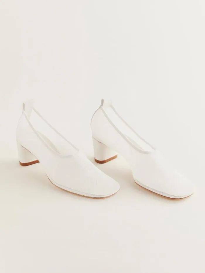 The Reformation Betsy Pump White Mesh 8211 Shoes