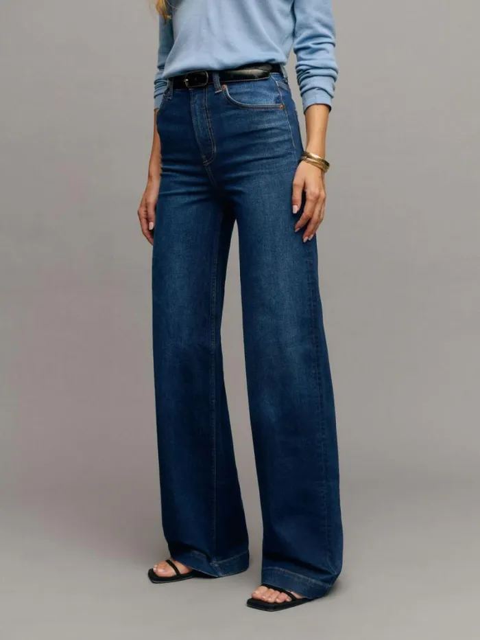 The Reformation Bex Super Stretch High Rise Wide Leg Jeans Wheeler 8211 Clothing