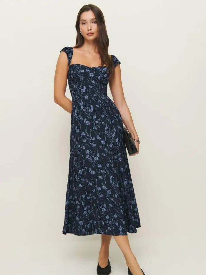 The Reformation Bryson Dress Georgia Blue 8211 Clothing