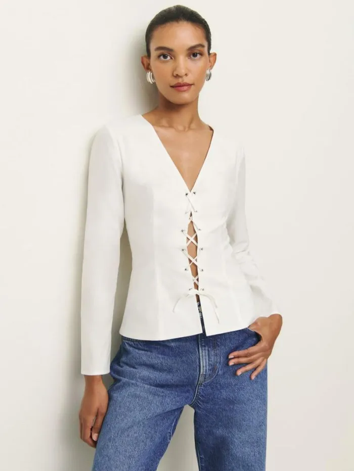 The Reformation Caci Top White 8211 Clothing