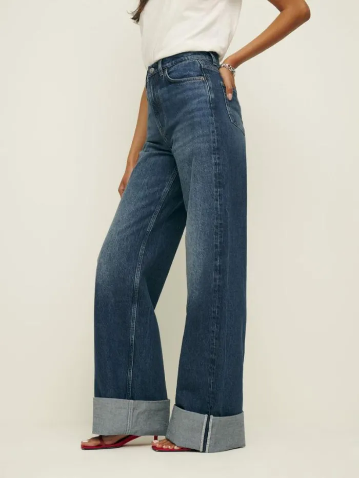 The Reformation Cary Cuffed High Rise Slouchy Wide Leg Jeans Donner 8211 Clothing The Reformation Cary Cuffed High Rise Slouchy Wide Leg Jeans Donner 8211 Clothing