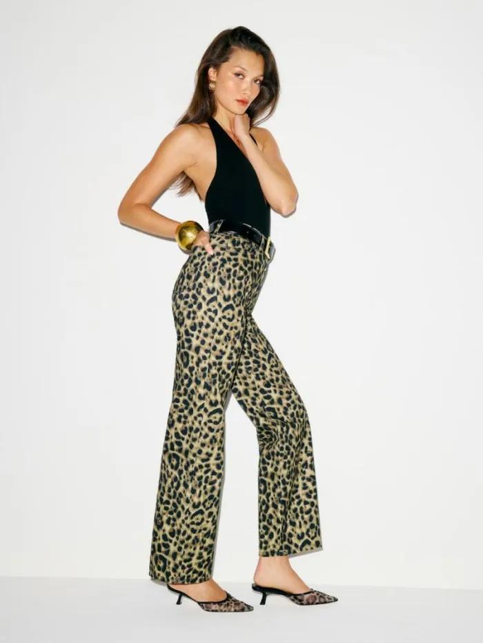 The Reformation Cary High Rise Slouchy Straight Leg Jeans Leo 8211 Clothing