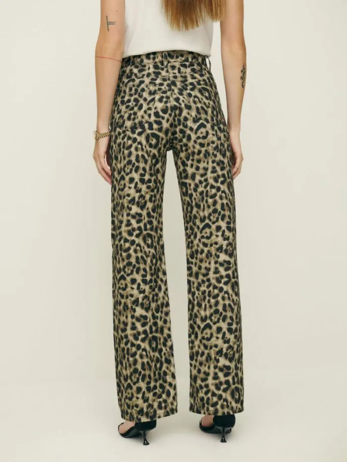 The Reformation Cary High Rise Slouchy Straight Leg Jeans Leo 8211 Clothing