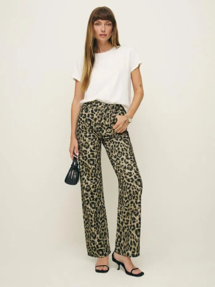 The Reformation Cary High Rise Slouchy Straight Leg Jeans Leo 8211 Clothing