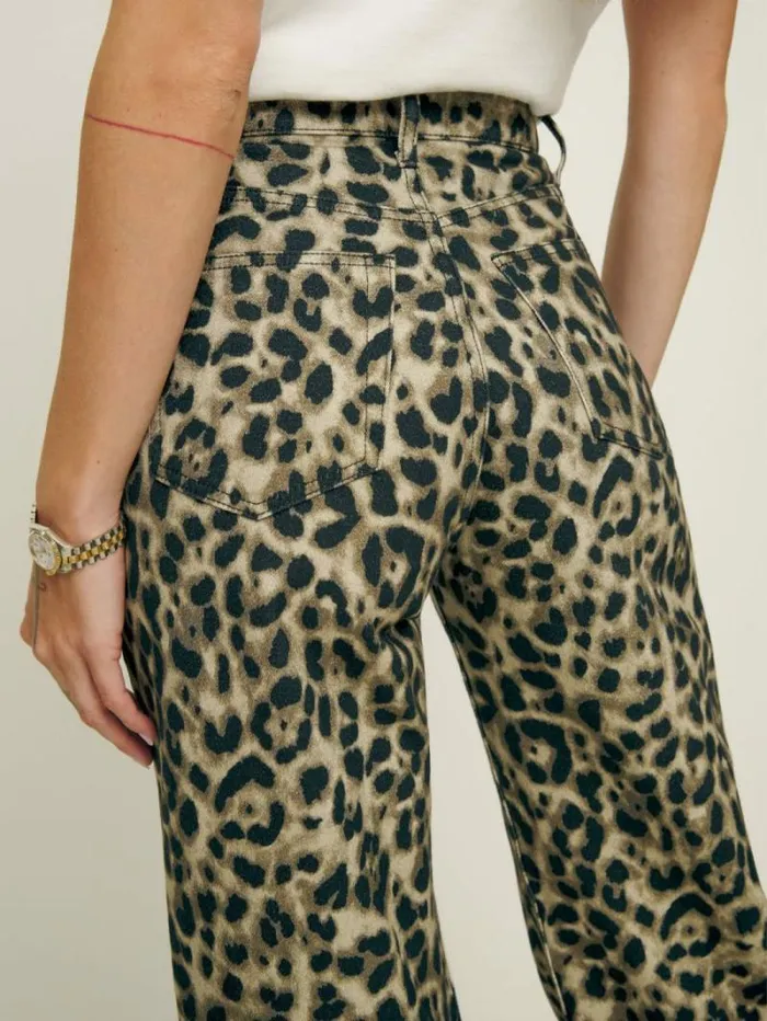 The Reformation Cary High Rise Slouchy Straight Leg Jeans Leo 8211 Clothing
