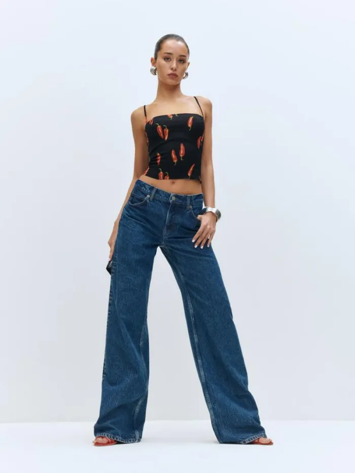 The Reformation Cary Low Rise Slouchy Wide Leg Jeans Cleary 8211 Clothing