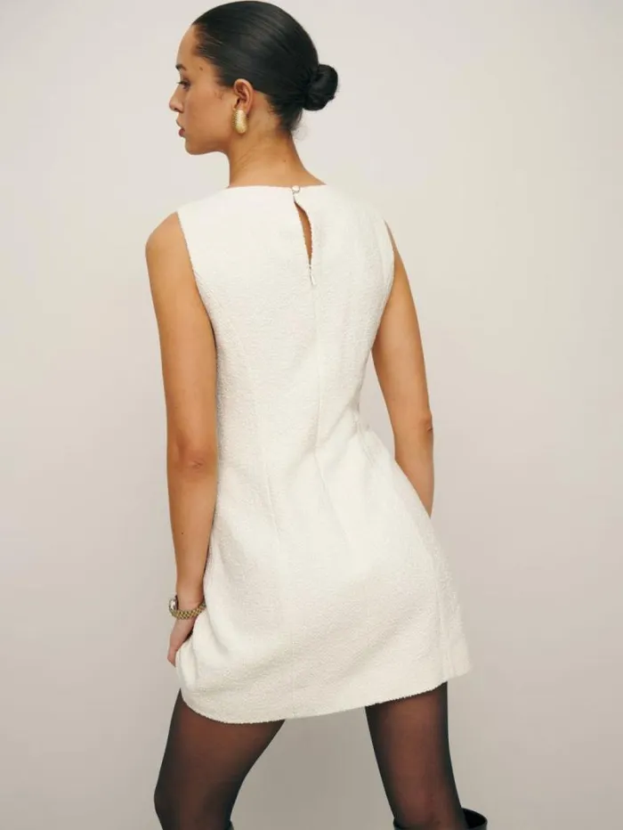 The Reformation Citron Dress White Tweed 8211 Clothing