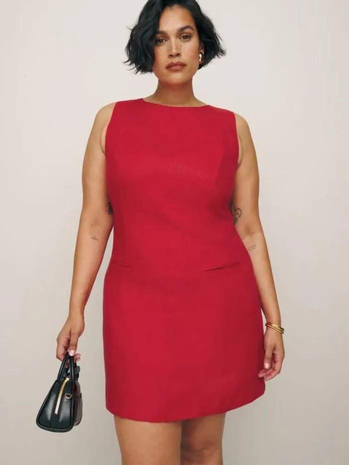 The Reformation Citron Linen Dress Es Cherry 8211 Clothing