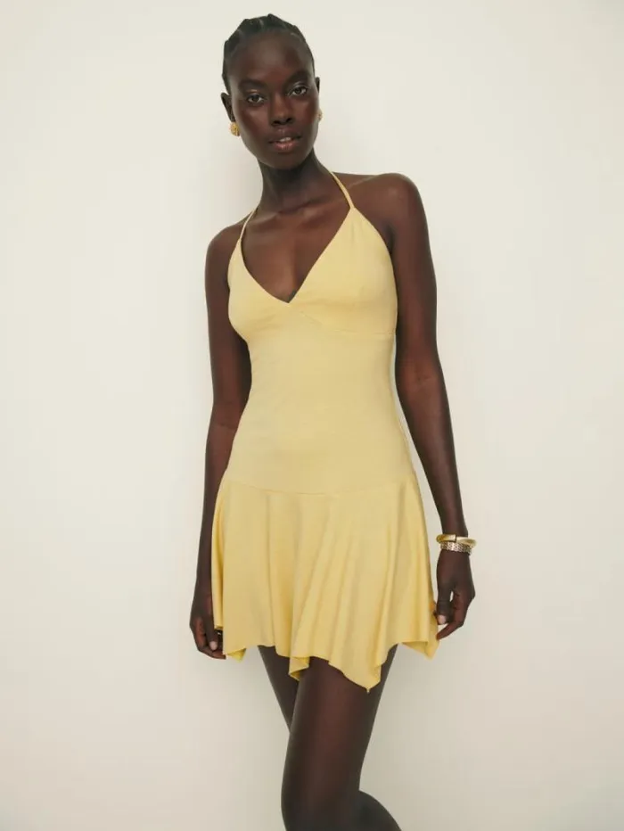 The Reformation Claire Knit Dress Sunshine 8211 Clothing
