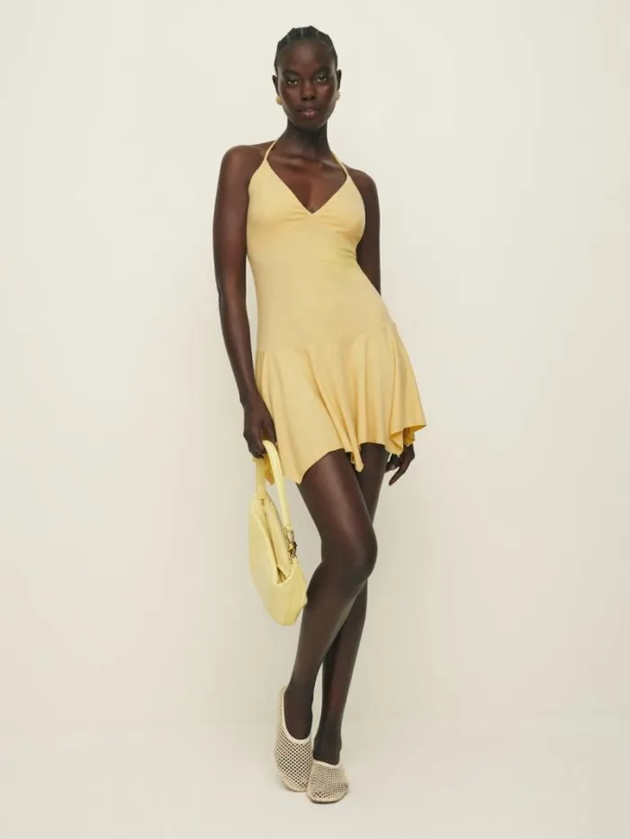 The Reformation Claire Knit Dress Sunshine 8211 Clothing