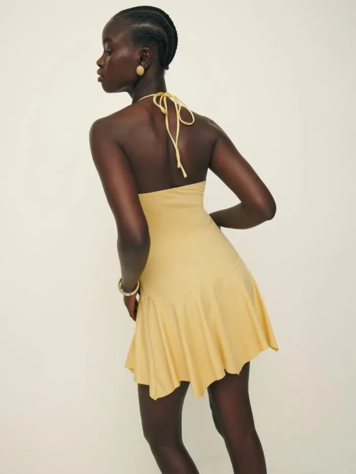The Reformation Claire Knit Dress Sunshine 8211 Clothing