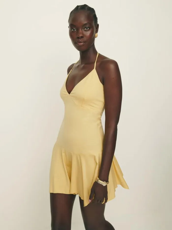 The Reformation Claire Knit Dress Sunshine 8211 Clothing