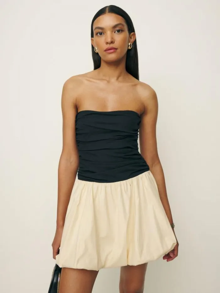 The Reformation Clea Dress Black And Sugar 8211 Clothing