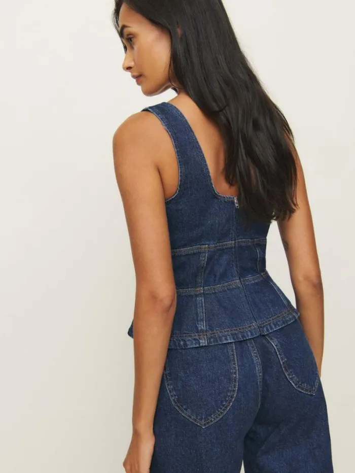 The Reformation Dallas Denim Corset Elwood 8211 Clothing
