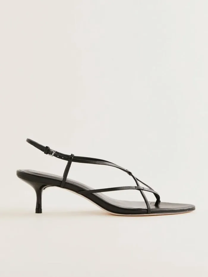 The Reformation Daphne Heeled Sandal Black Leather 8211 WeddingsShoes