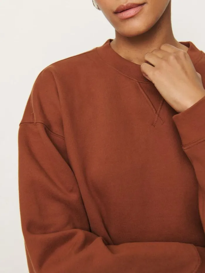 The Reformation Drew Vintage Oversized Crewneck Sweatshirt Fig Jam 8211 Clothing