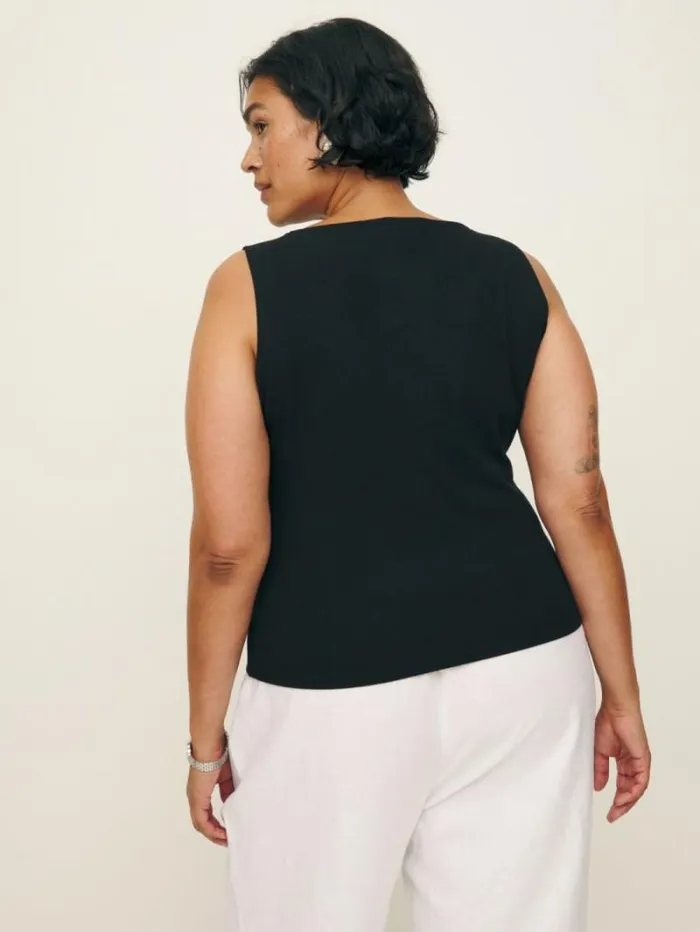 The Reformation Dusk Knit Top Es Black 8211 Clothing
