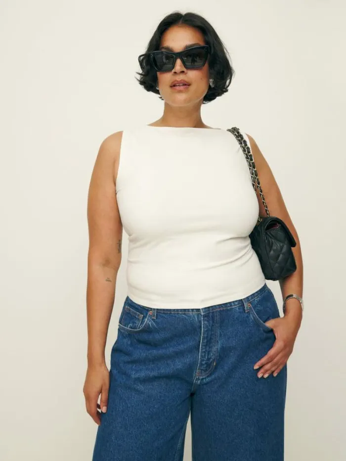 The Reformation Dusk Knit Top Es Fior Di Latte 8211 Clothing