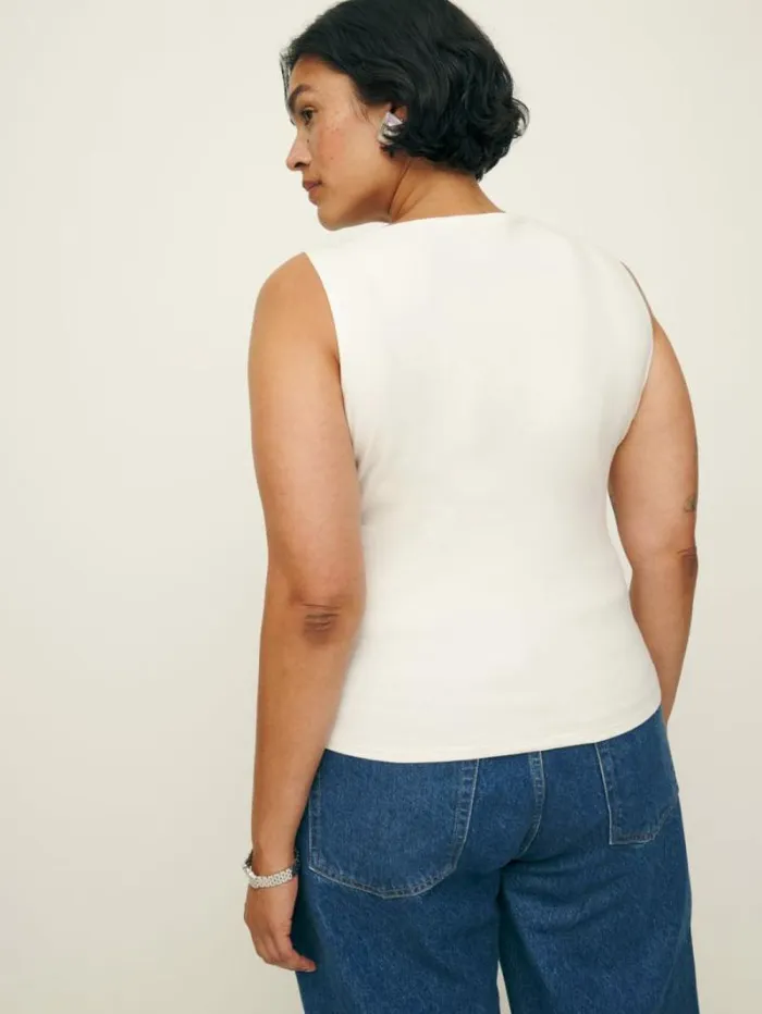 The Reformation Dusk Knit Top Es Fior Di Latte 8211 Clothing