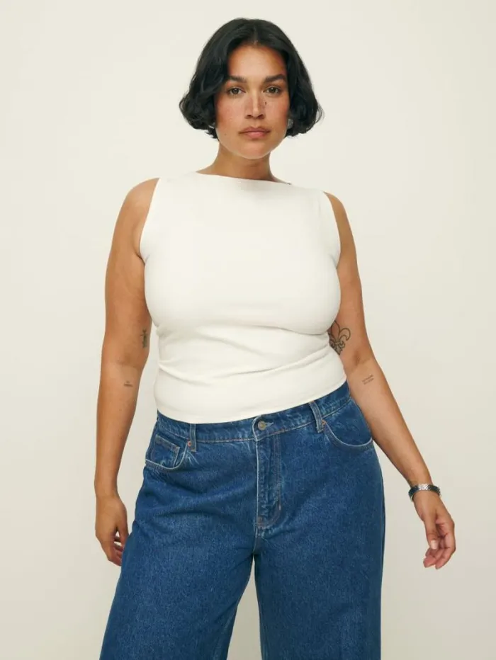 The Reformation Dusk Knit Top Es Fior Di Latte 8211 Clothing