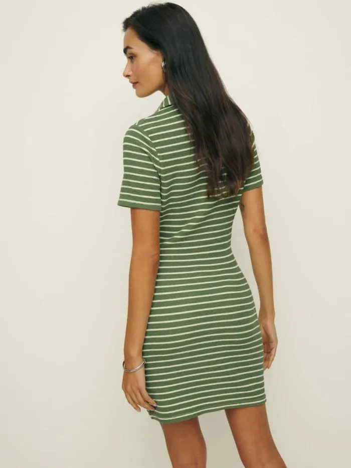 The Reformation Elena Knit Dress Green And White Stripe 8211 Clothing