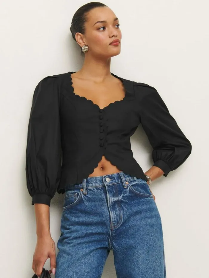 The Reformation Elianna Top Black 8211 Clothing
