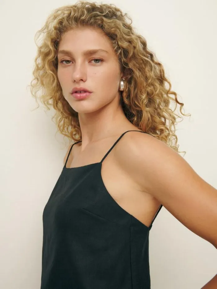The Reformation Fable Linen Top Black 8211 Clothing