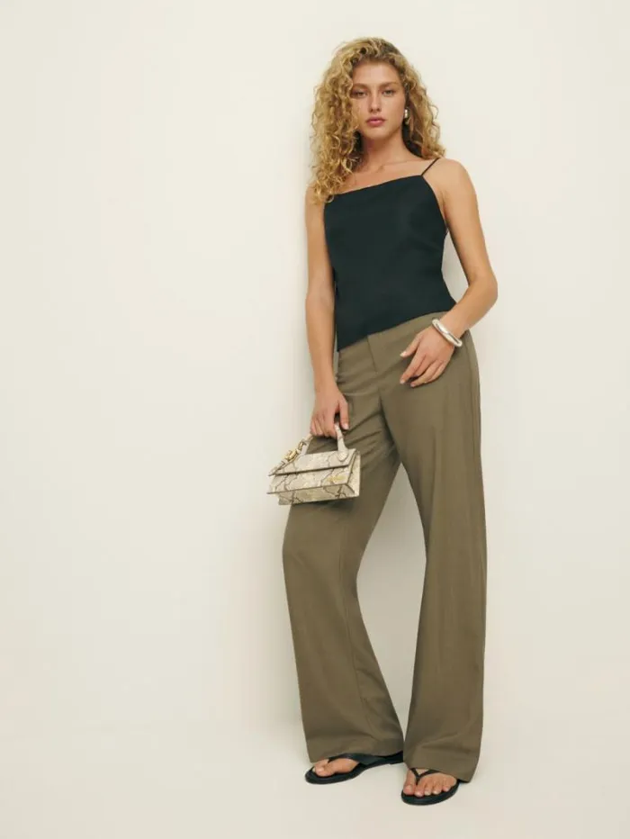 The Reformation Fable Linen Top Black 8211 Clothing