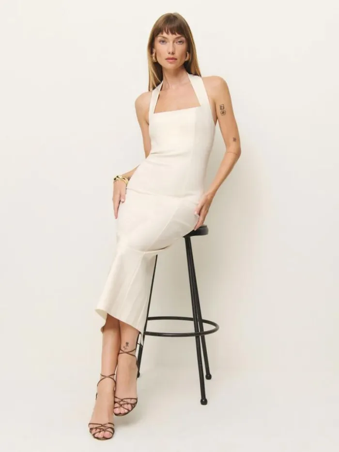 The Reformation Finnian Knit Dress Fior Di Latte 8211 Clothing
