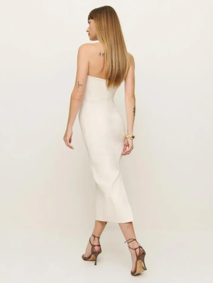 The Reformation Finnian Knit Dress Fior Di Latte 8211 Clothing