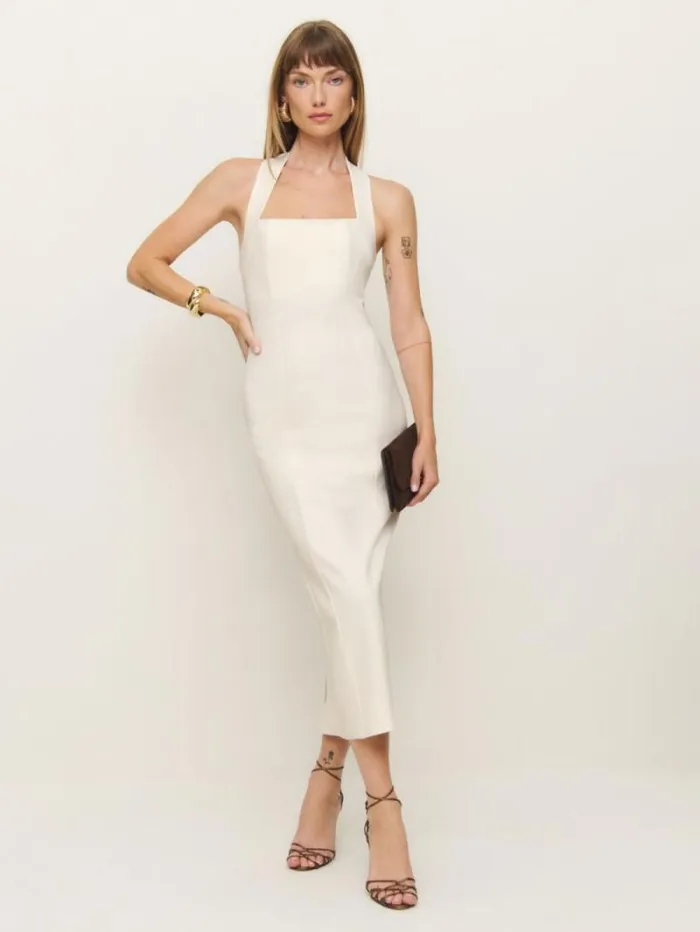 The Reformation Finnian Knit Dress Fior Di Latte 8211 Clothing