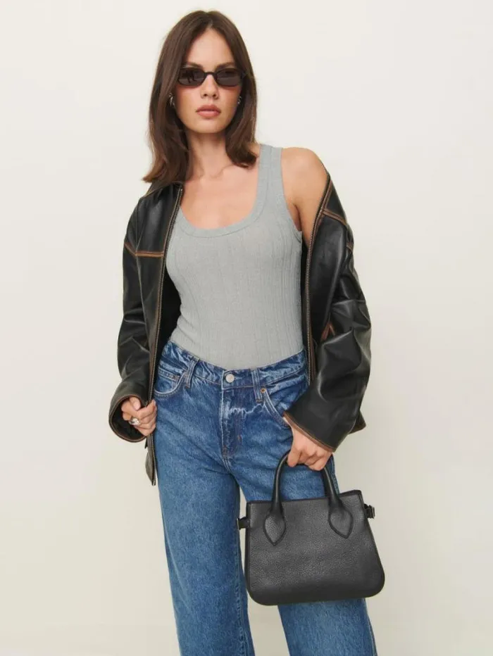The Reformation Fiore Knit Top Grey 8211 Clothing