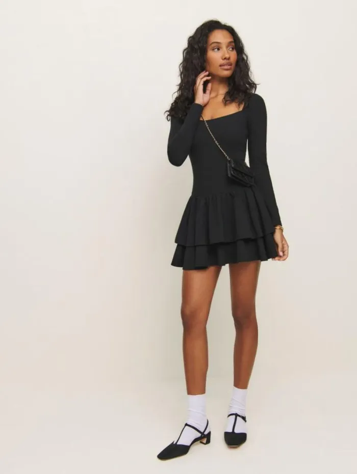 The Reformation Flynn Knit Dress Black 8211 Clothing
