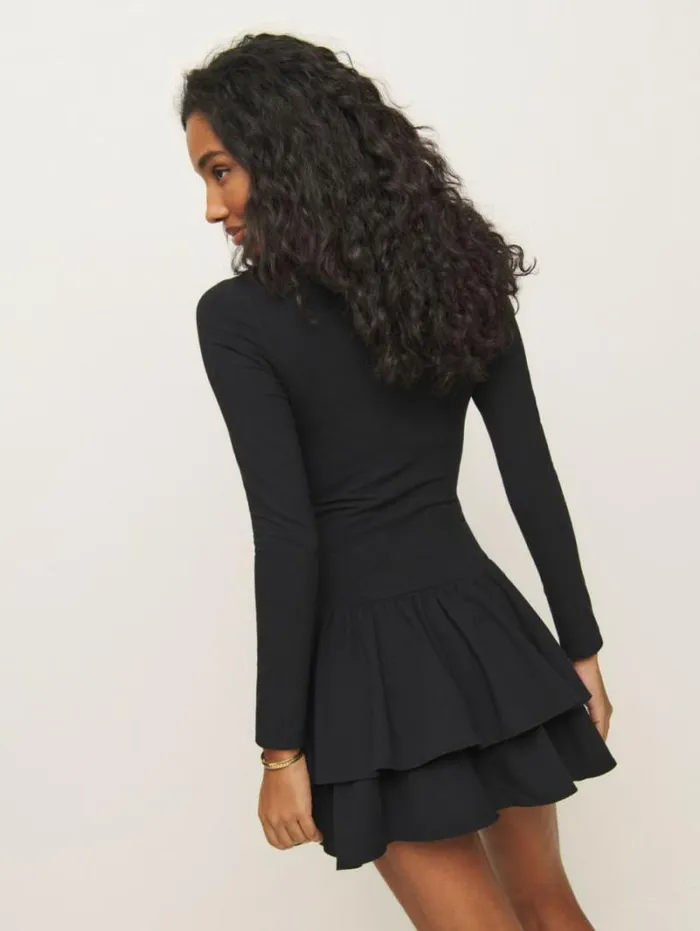 The Reformation Flynn Knit Dress Black 8211 Clothing
