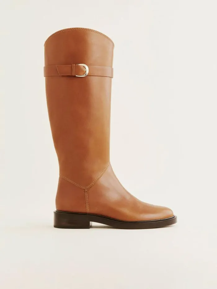 The Reformation Franklin Knee Boot Whiskey Leather 8211 Shoes