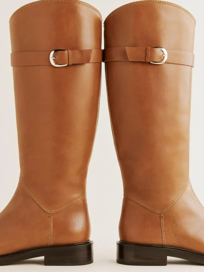 The Reformation Franklin Knee Boot Whiskey Leather 8211 Shoes