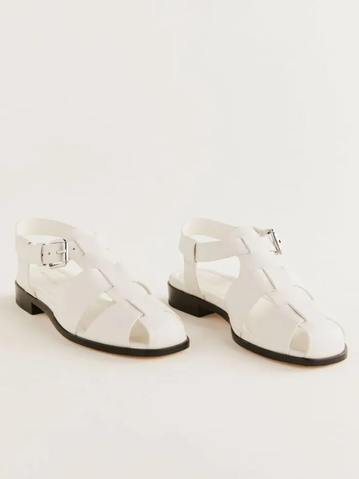 The Reformation Freya Fisherman Sandal White Leather 8211 Shoes