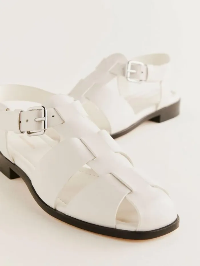 The Reformation Freya Fisherman Sandal White Leather 8211 Shoes
