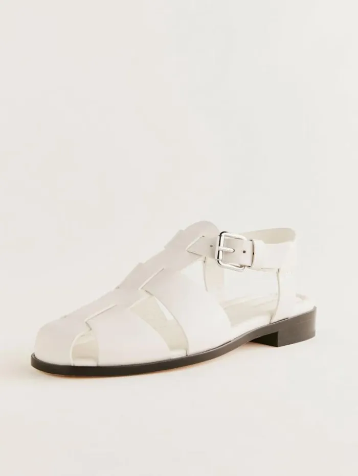 The Reformation Freya Fisherman Sandal White Leather 8211 Shoes