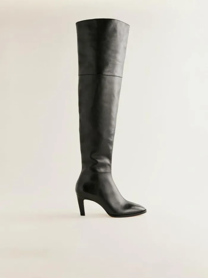 The Reformation Giles Over The Knee Boot Black Leather 8211 Shoes