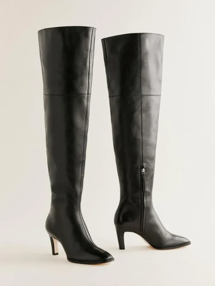 The Reformation Giles Over The Knee Boot Black Leather 8211 Shoes
