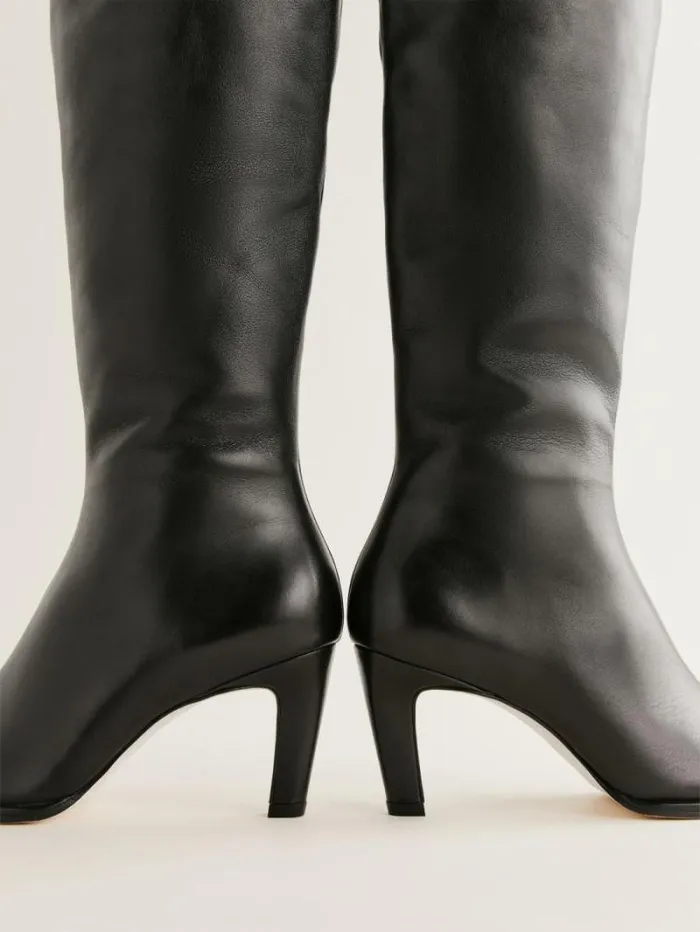 The Reformation Giles Over The Knee Boot Black Leather 8211 Shoes