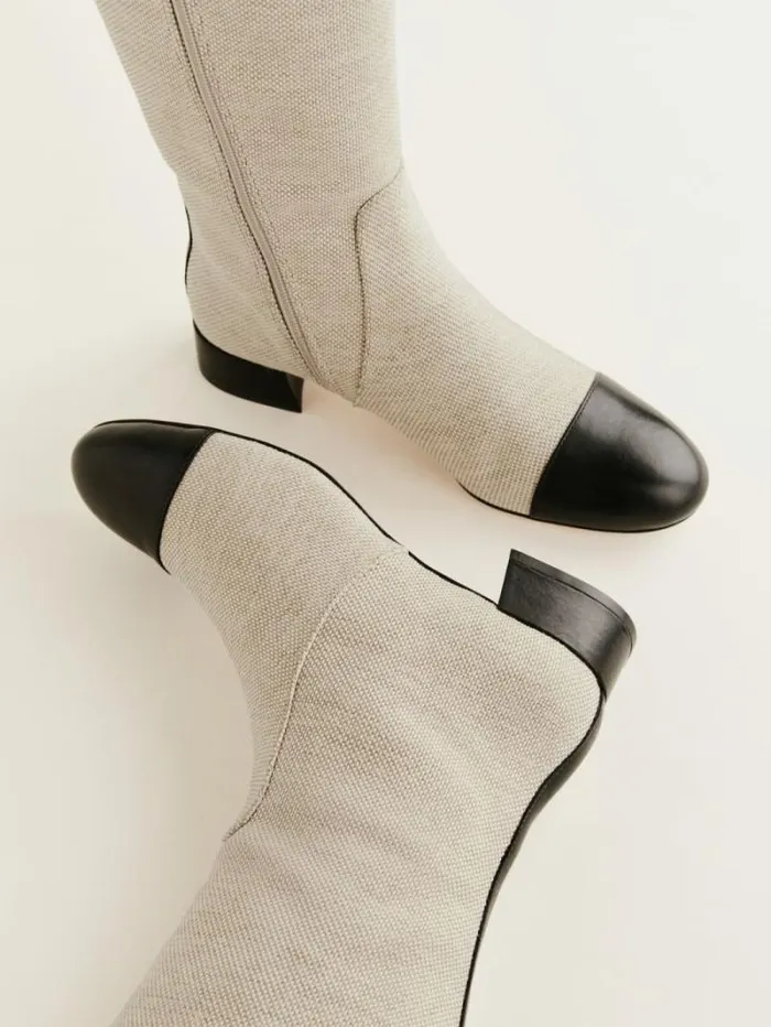 The Reformation Graham Knee High Boot Black Oatmeal 8211 Shoes