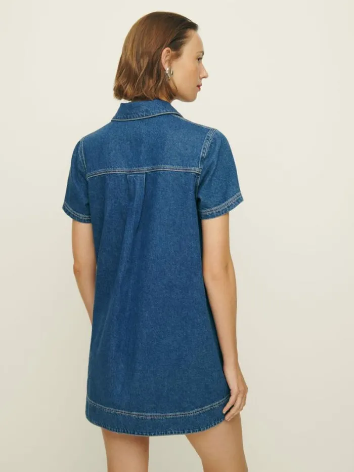 The Reformation Harlee Denim Mini Dress Indio 8211 Clothing