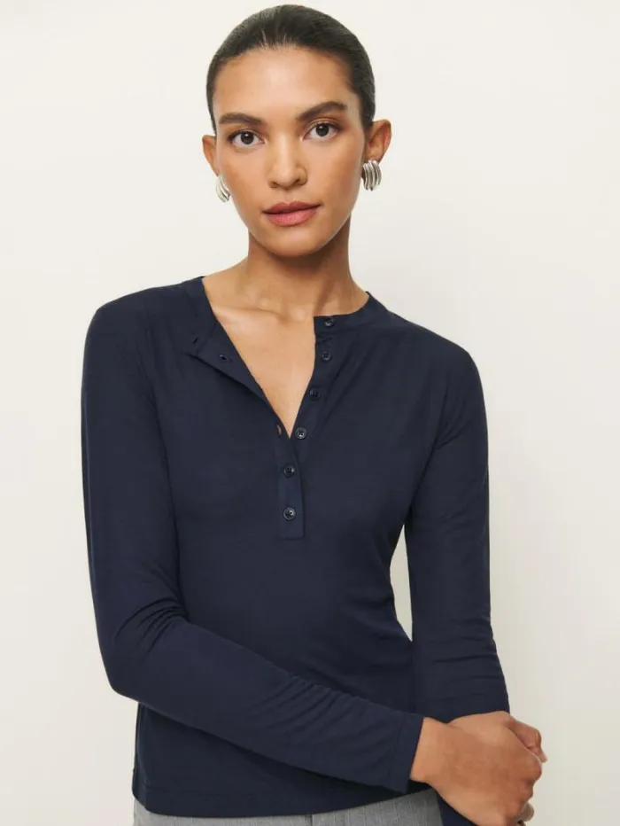 The Reformation Harriet Knit Top Night Sky 8211 Clothing