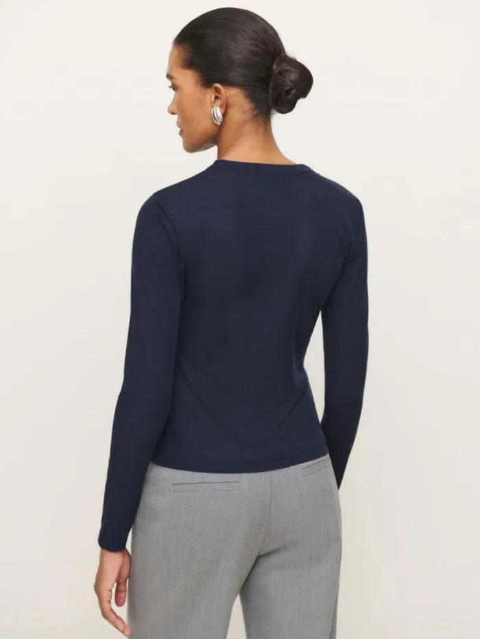 The Reformation Harriet Knit Top Night Sky 8211 Clothing