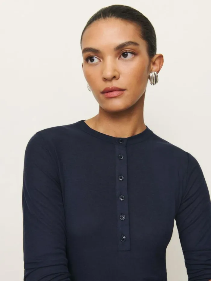 The Reformation Harriet Knit Top Night Sky 8211 Clothing