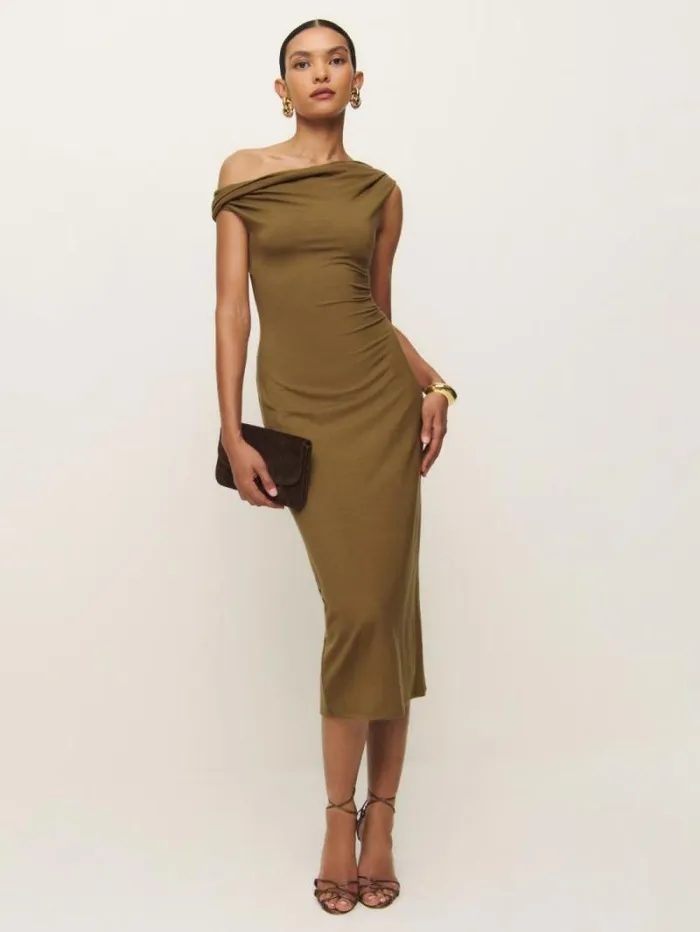 The Reformation Jamen Knit Dress Bronze 8211 ClothingWeddings