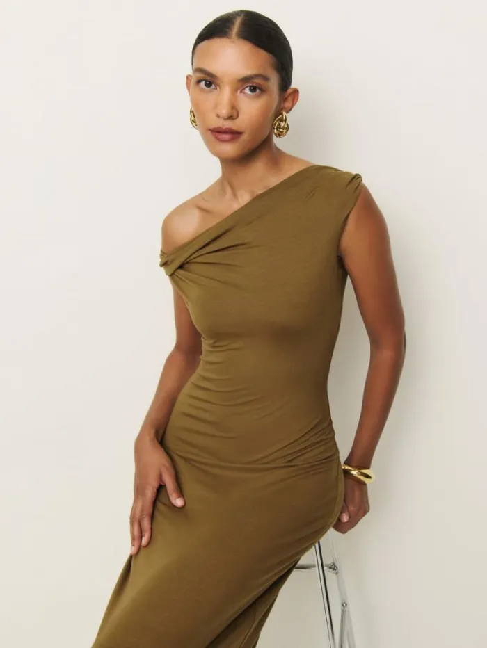 The Reformation Jamen Knit Dress Bronze 8211 ClothingWeddings
